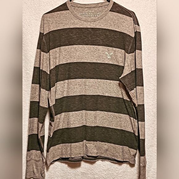 American Eagle Men's Large Polo Long-Sleeve Shirt - Picture 2 of 6